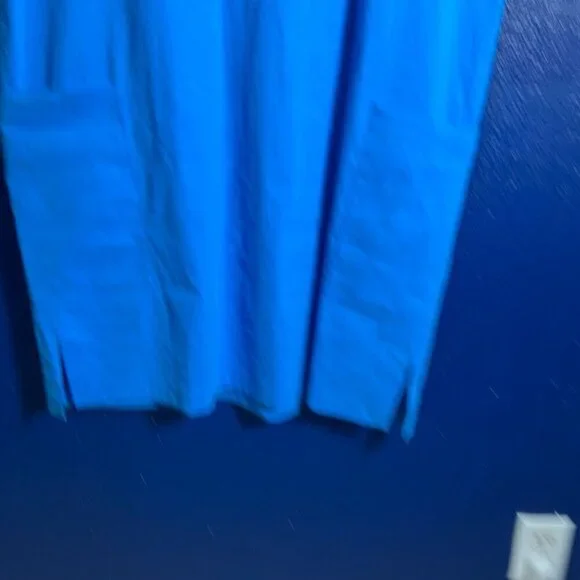 Theory Saturina Linen-Blend Shift Dress 10 Splitneck Waist patch pockets Casual - Picture 7 of 11